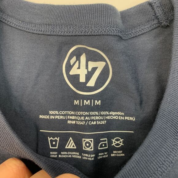 New England Patriots T Shirt Mens Medium Blue 47 Brand NFL Team Apparel New - Picture 5 of 12